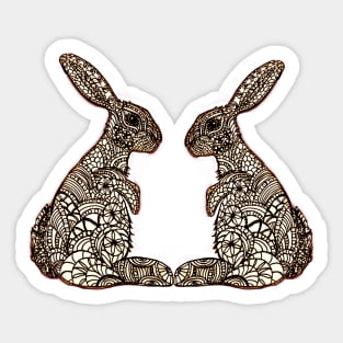 Tribal Bundoodle - intricate Rabbit Design Sticker